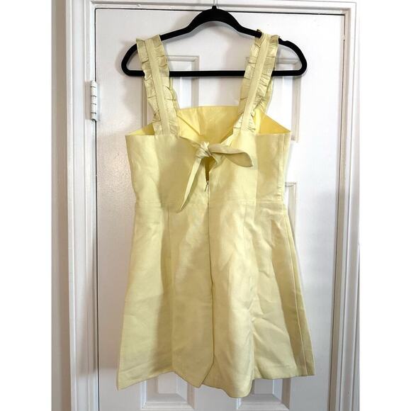 Ever New ASOS Petite Frill Shoulder Mini Shift Dress Pastel Yellow 6 Petite NWT - Picture 4 of 7